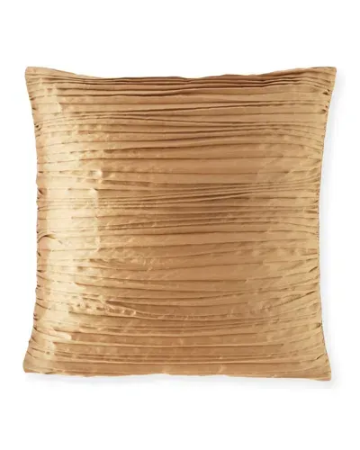 Austin Horn Collection Remington Pleated Square Pillow In Gold