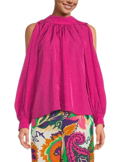 Ba&sh Stefy Slit Sleeve Top In Pink