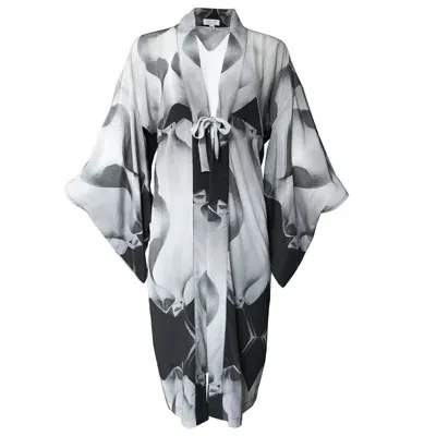 Babs Boutique Nyc Women's Black Gaudi Silk Crepe De Chine Kimono