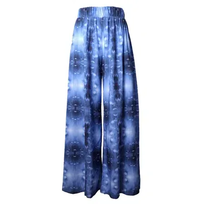 Babs Boutique Nyc Women's Wide Leg Pant - Blue Clouds Print