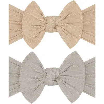 Baby Bling Kids'  Assorted 2-pack Sweater Bow Headbands In Brown