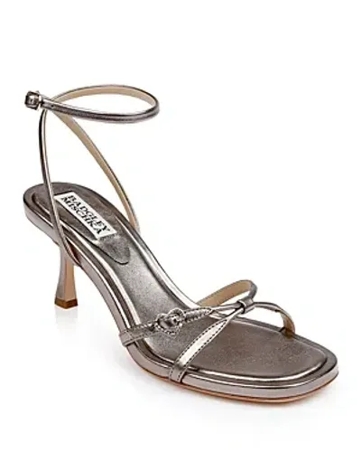 Badgley Mischka Brynna Metallic Ankle-strap Sandals In Light Bronze