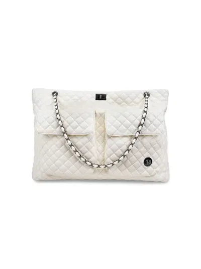 Badgley Mischka Kids' Women's Diana Quilted Weekender Bag In White