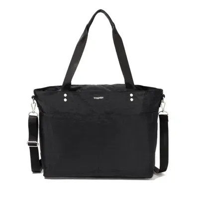 Baggallini Women's Carryall Laptop Tote Crossbody Bag In Black