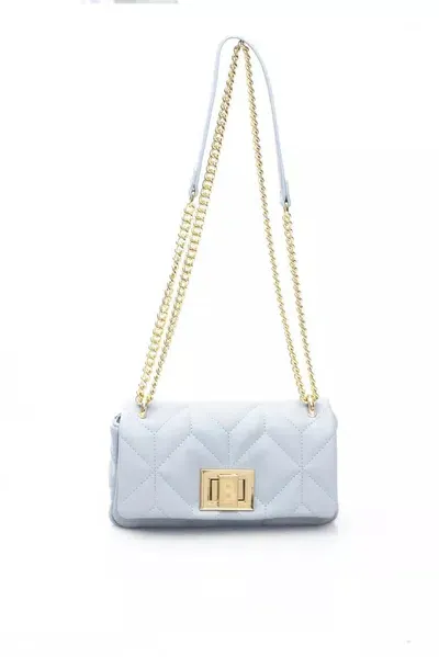 Baldinini Trend Elegant Light Blue Shoulder Bag With Golden Accents