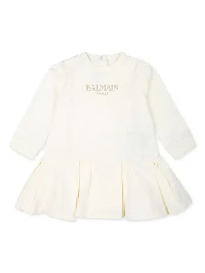 Balmain Paris Kids Dress In White