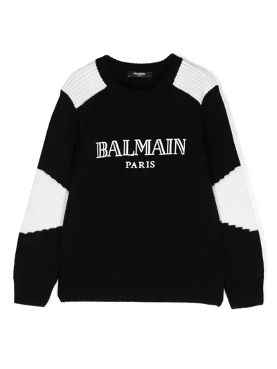 Balmain Paris Kids Sweater In Black