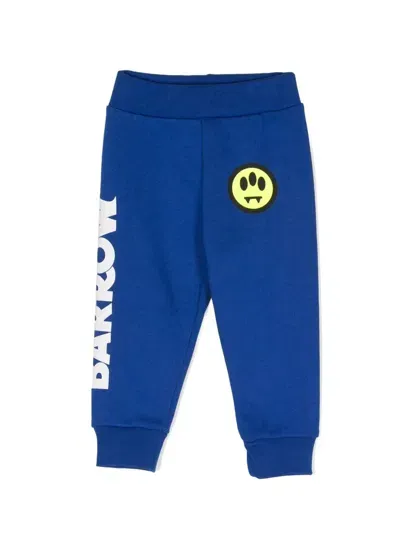 Barrow Babies' Logo-print Cotton Track Pants In Blue