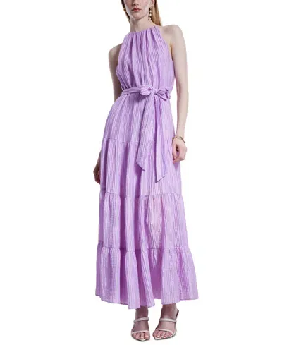 Bcbg New York Women's Plisse Halter Tiered Maxi Dress In Orchid