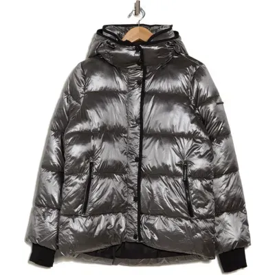 Bcbgeneration Channel Quilted Hooded Puffer Jacket In Titanium