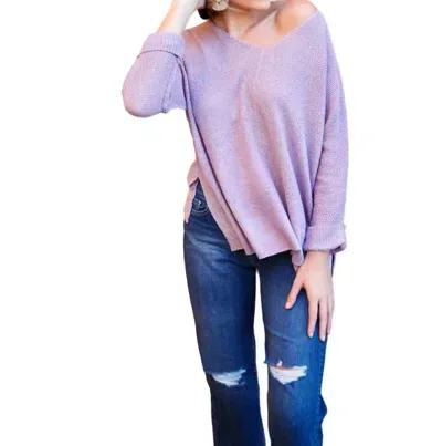 Be Cool Flowing V-neck Sweater In Iris In Purple