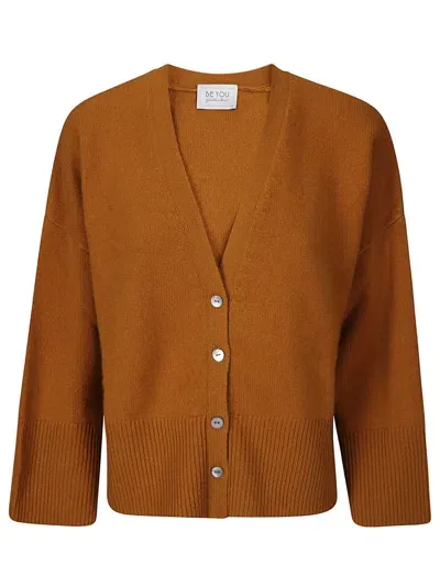 Be You V-neck Cashmere Cardigan In Orange