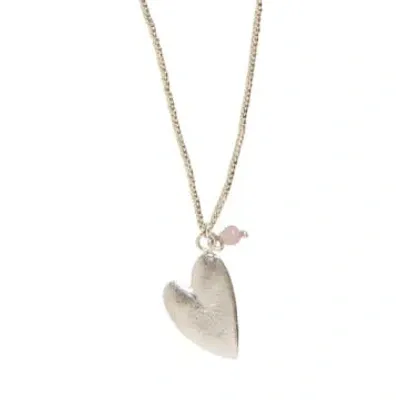 Beautiful Story Paradise Rose Quartz Silver Necklace In Metallic