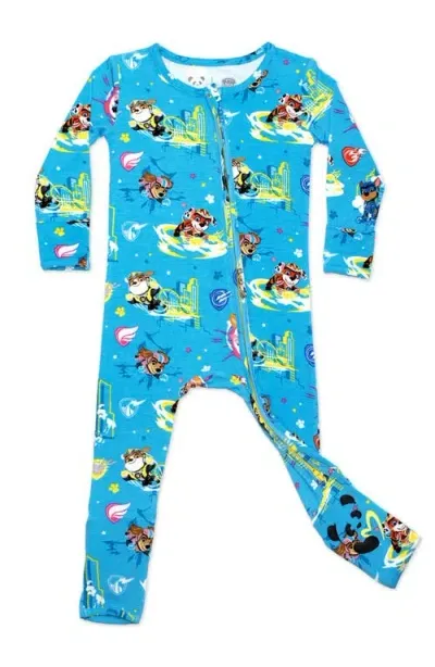 Bellabu Bear Babies'  Paw Patrol Fitted Convertible One-piece Pajamas In Blue