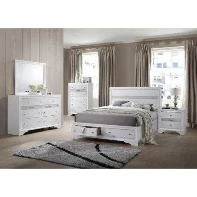 Best Quality Furniture Catherine White Platform Full Bed - White