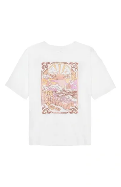 Billabong Kids' Magic Swell Cotton Graphic T-shirt In White/pink