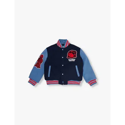 Billionaire Boys Club Kids' Astro Branded-motif Woven Jacket 6-16 Years In Black/blue