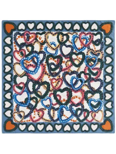 Bimba Y Lola Heart-print Scarf In Grey