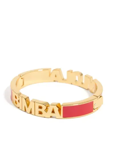 Bimba Y Lola Logo-lettering Enamel-detail Bracelet In Red