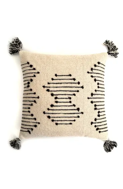 Bit Of Meraki Amaira Throw Pillow In Natural/black W/insert