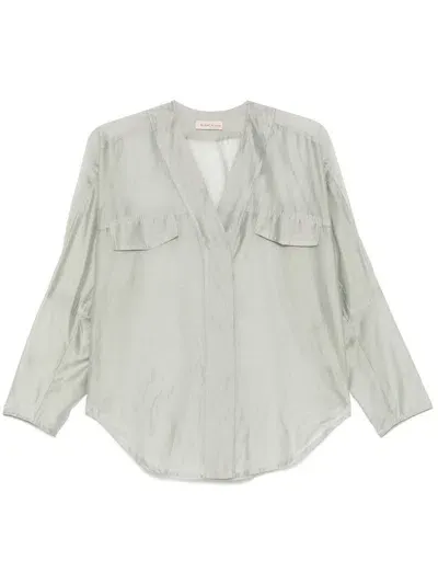 Blanca Vita V-neck Blouse In Green