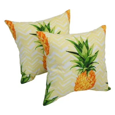 Blazing Needles Spun Polyester 17-inch Outdoor Throw Pillows (set Of 2) In Multi