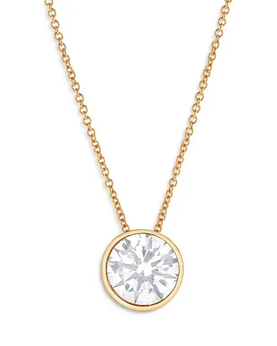 Bloomingdale's Certified Lab Grown Diamond Bezel Pendant Necklace In 18k Yellow Gold, 1.5 Ct. T. W.