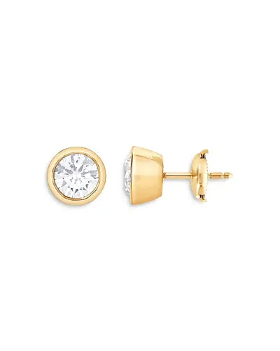 Bloomingdale's Certified Lab Grown Diamond Bezel Stud Earrings In 18k Yellow Gold, 3.0 Ct. T. W.