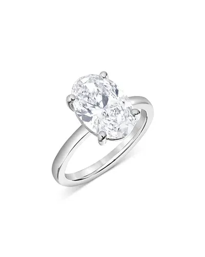 Bloomingdale's Certified Lab Grown Diamond Oval Solitaire Engagement Ring In 18k White Gold, 3.50 Ct. T. W.