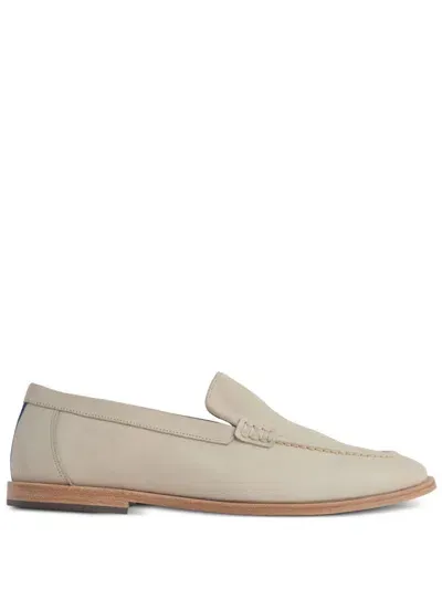 Blue Bird Shoes Almond-toe Leather Loafers In Nude