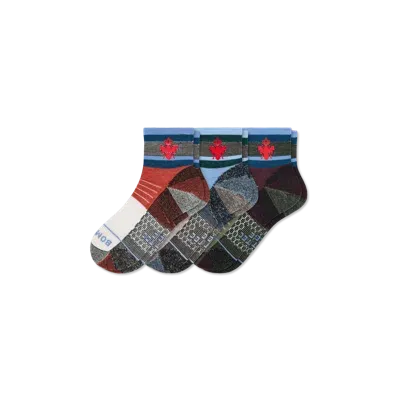 Bombas Cotopaxi X  Merino Wool Blend Hiking Performance Quarter Sock 3-pack In Surprise