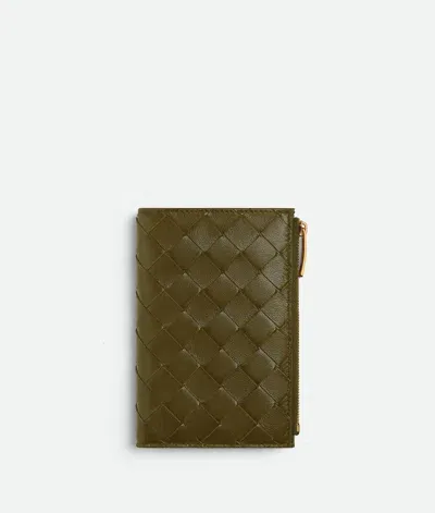 Bottega Veneta Intrecciato 15 Medium Bi-fold Wallet In Olive Oil