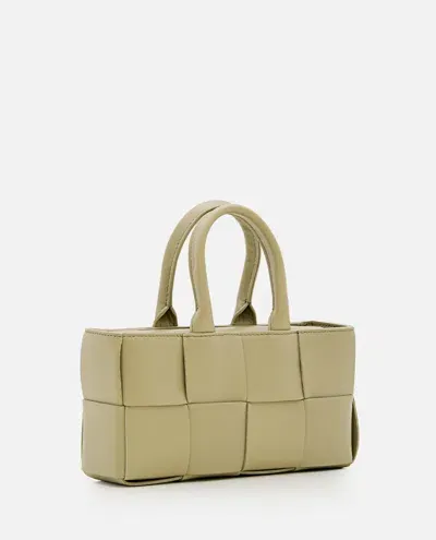 Bottega Veneta Mini East West Arco Tote Bag In Travertine & Gold