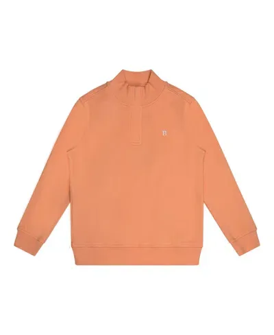 Brooks Brothers Kids' Big Boys Quarter-zip Fleece Sweatshirt In Coral Peach