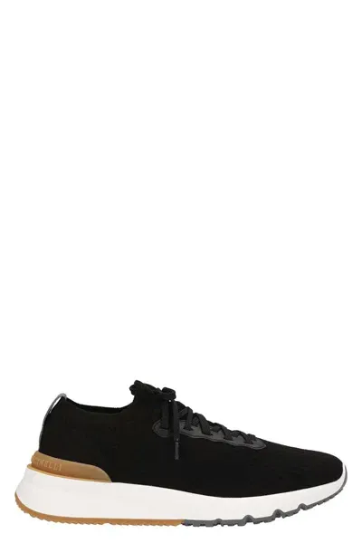 Brunello Cucinelli Men 'running Sock' Sneakers In Black