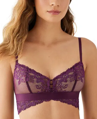 B.tempt'd Women's Opening Act Lacey Sheer Lingerie Bralette 910227 In Potent Purple