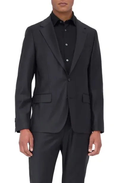 Bugatchi Solid Stretch Wool Travel Blazer In Black