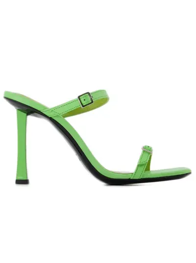 By Far Leather Sandals In Green