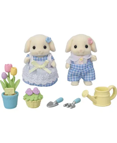 Calico Critters Blossom Gardening Set -flora Rabbit Sister Brother- In Assorted