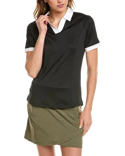 Callaway V-placket Colorblock Polo Shirt In Black