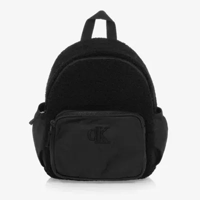 Calvin Klein Kids' Logo-print Geometric-pattern Backpack In Black