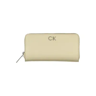 Calvin Klein Elegant Beige Zip Wallet With Rfid Blocking