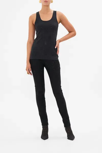 Camilla Jersey Scoop Neck Tank Top Amsterglam In Black/brown