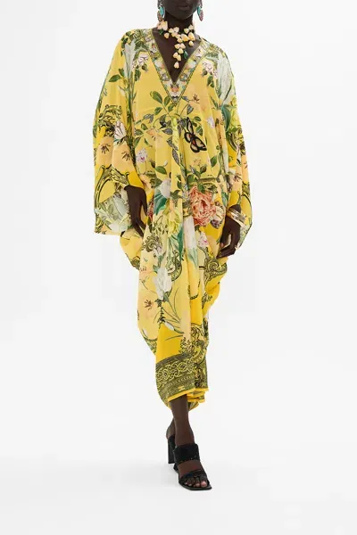 Camilla T Shape Long Kaftan Paths Of Gold In Yellow