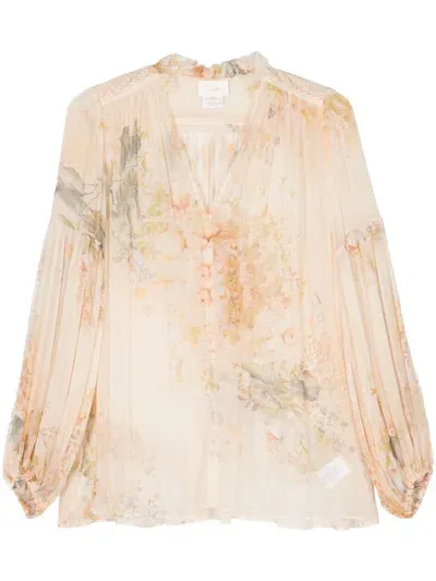 Camilla Floral-print Blouse In Multicolor