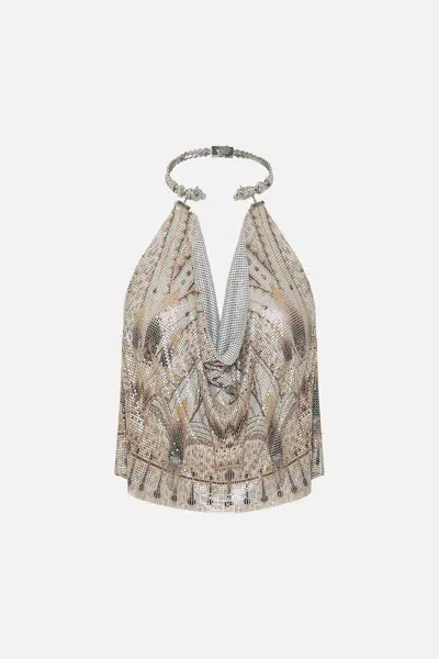 Camilla Gilded Mesh Top With Neckpiece Sahara Starlet