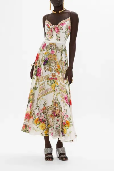 Camilla Long Dress With Tie Front Egyptian Rose