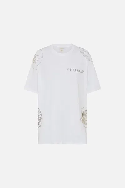 Camilla Oversized Band Tee - White Valley Of The Queens