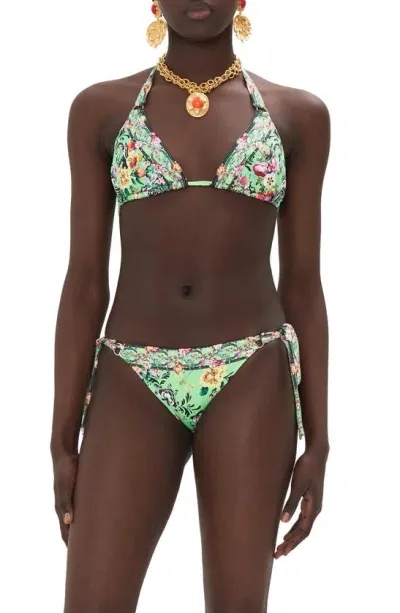 Camilla Porcelain Dream Soft Tie Triangle Two-piece Bikini Set In Green