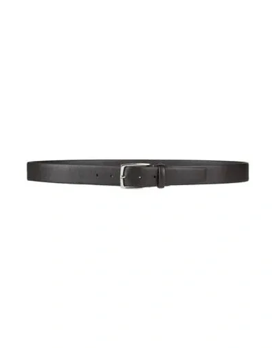 Canali Man Belt Dark Brown Size 45.5 Leather